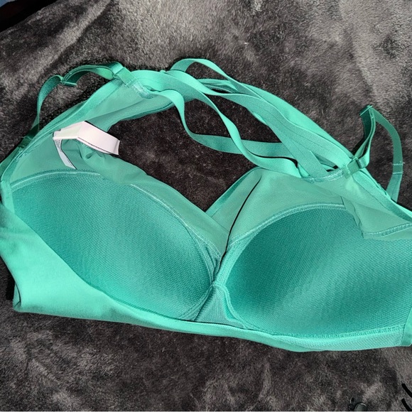 VS Victorias Secret Green Lightweight Allegro Padded Sports Gym Bra Medium 34DD - Picture 8 of 9
